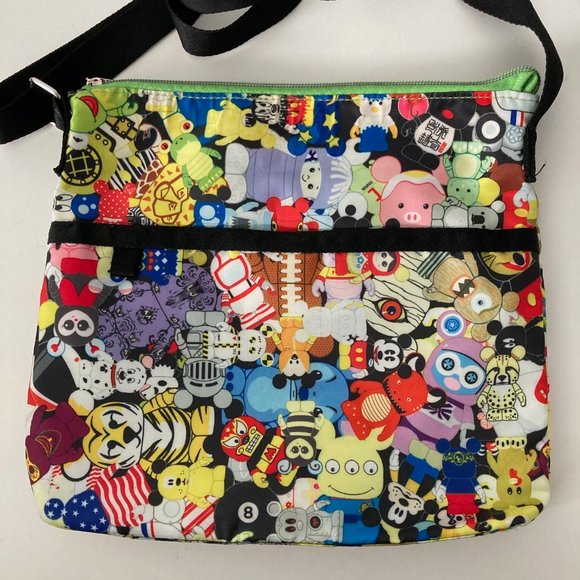 Disney Parks Vinylmation Crossbody Bag - 2 Outside Pockets & 1 Inside Zip Pocket - Picture 7 of 10